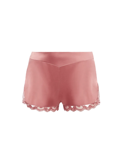 Love Me Silk Embroidery Short Smokey Pink