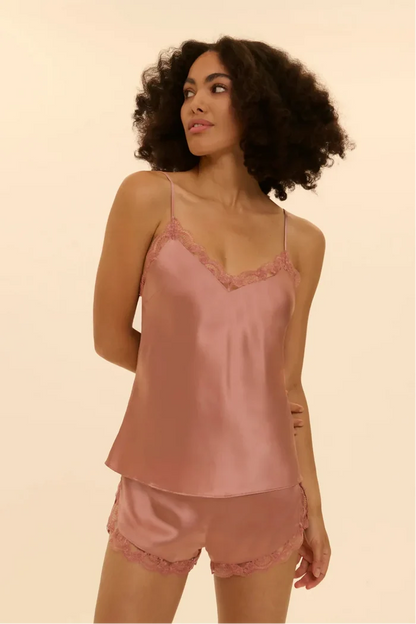 Love Me Silk Embroidery Top Smokey Pink