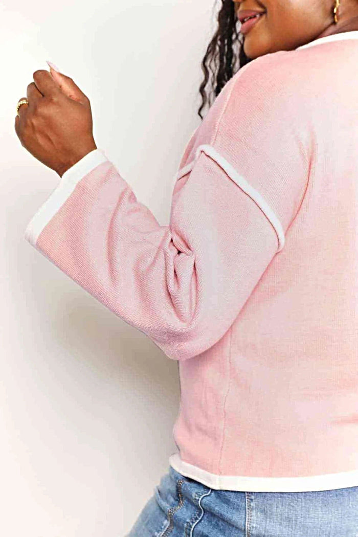 Luxury Boat Neck Pullover With Contrast Detail And Dropped Shoulders - Stylish Knit Top Trendsi