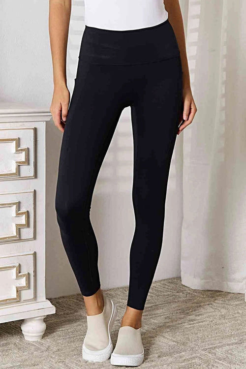 Luxury Wide Waistband Sports Leggings with Pocket, Slightly Stretchy for Optimal Comfort Trendsi