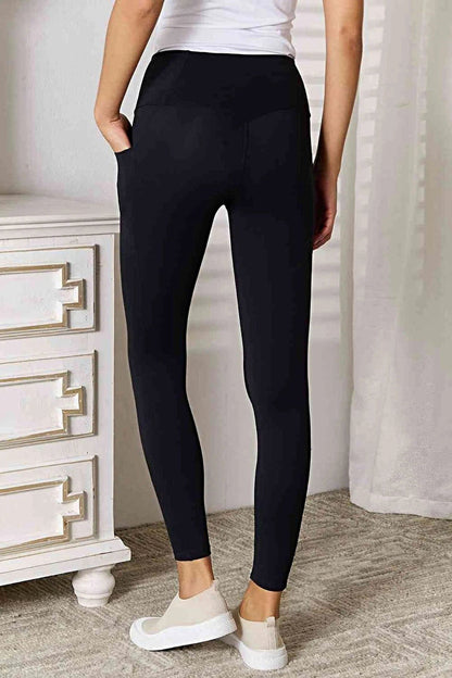 Luxury Wide Waistband Sports Leggings with Pocket, Slightly Stretchy for Optimal Comfort Trendsi