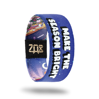 Inside is a night sky with stars and says Make the Season Bright