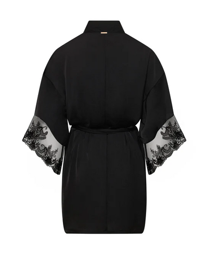 Marseille Luxury Satin Kimono Black