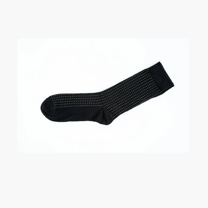 Men Black Pattern Premium Cotton Blend Mens Crew Socks 6-11 Comfort - Pantsnsox