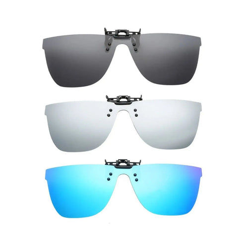 Mens 3 Pack Polarized Clip On Flip Up Sunglasses UV 400 Protection Transform Optical Glasses to Sunglasses Pantsnsox
