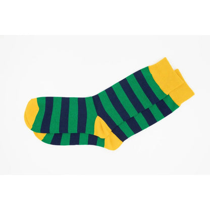 Men's 3 Pairs Striped Cotton Socks Black Red Blue Pantsnsox