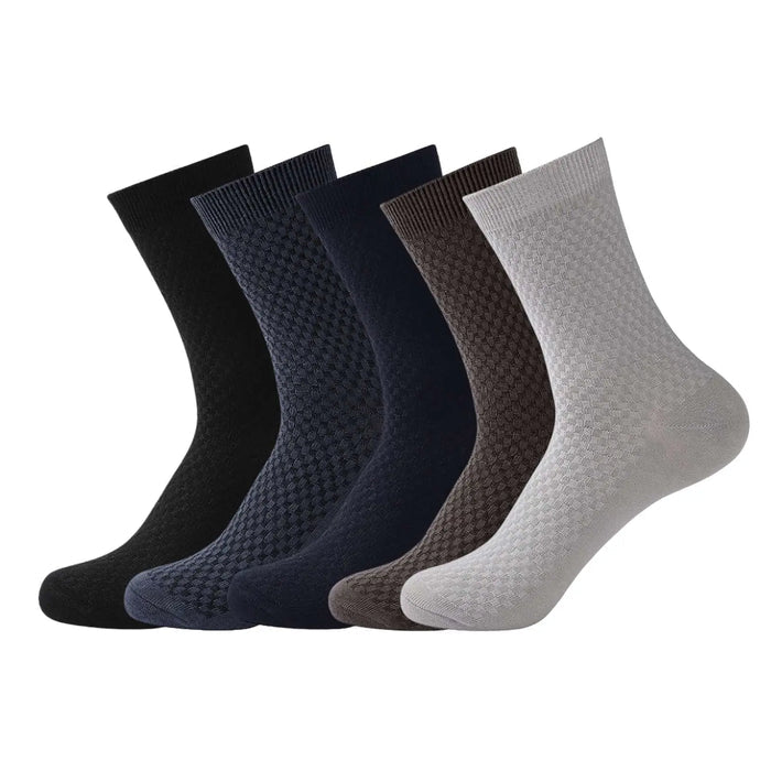 Mens Breathable Bamboo Fibre Crew Busniess Socks 1 Pair - Pantsnsox