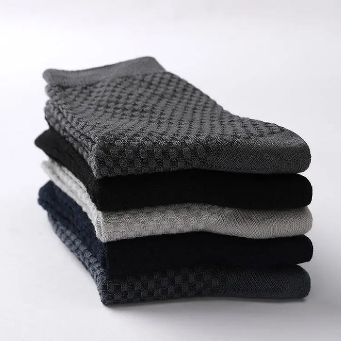 Mens Breathable Bamboo Fibre Crew Busniess Socks 1 Pair - Pantsnsox