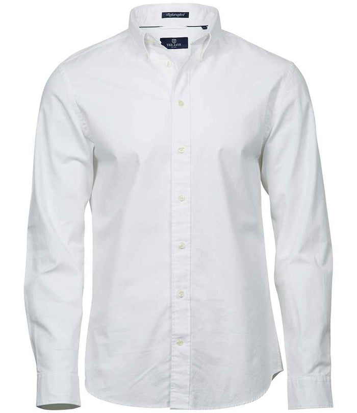 Tee Jays Perfect Long Sleeve Oxford Shirt | White - Eg Clothing UK