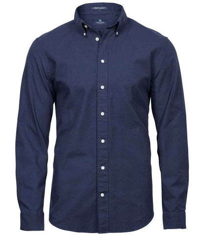 Tee Jays Perfect Long Sleeve Oxford Shirt | Navy - Eg Clothing UK