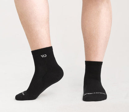 On model quarters, White logo under cuff and on the toe, Black body-- Black