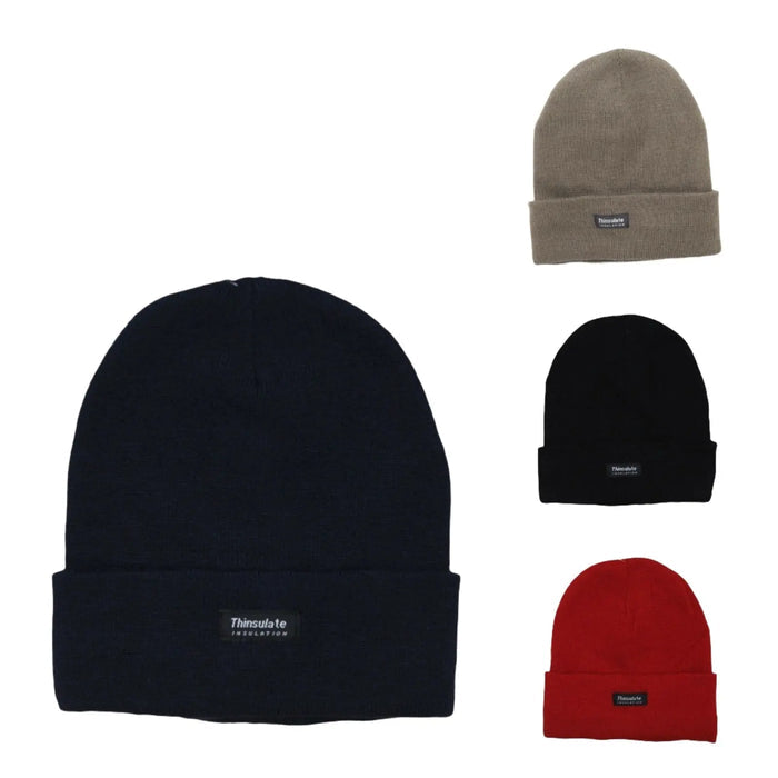 Mens INSULATION POLAR FLEECE BEANIES WINTER Thermal Knitted THINSULATE AU Stock - Pantsnsox