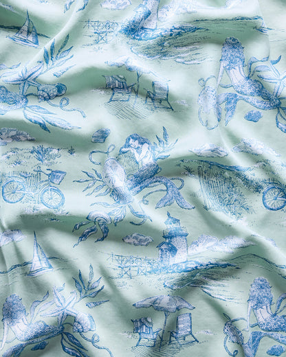 Mermaid Toile - Eco Satin Pamela Set - Seafoam - Printfresh