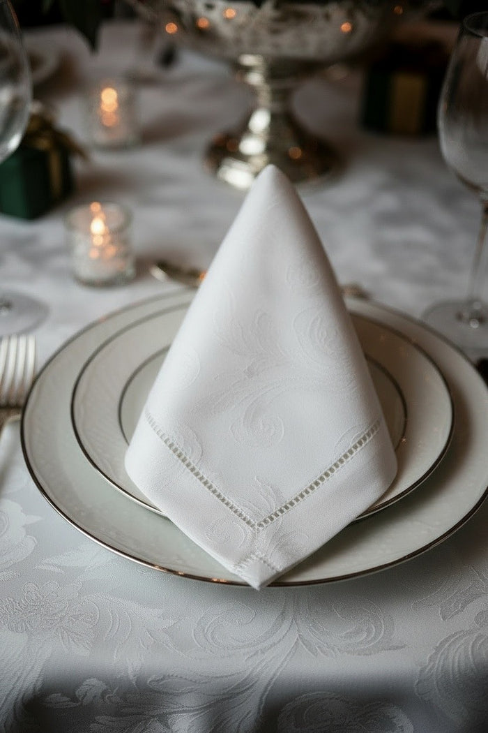 MILANO WHITE JACQUARD NAPKINS SET OF 4