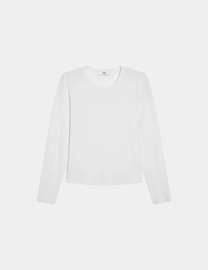| Modal Rib Long Sleeve shown front-facing against a light gray background | White