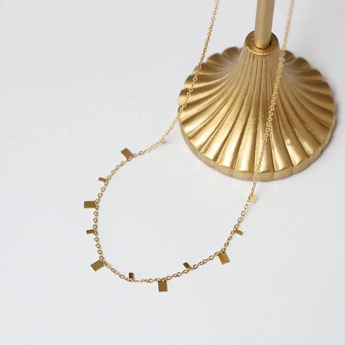 Modern Simple Chain Golden Necklace Crushes.