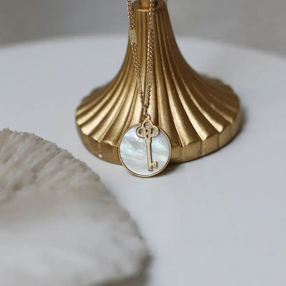 Mother Of Pearl Key Necklace - Pantsnsox