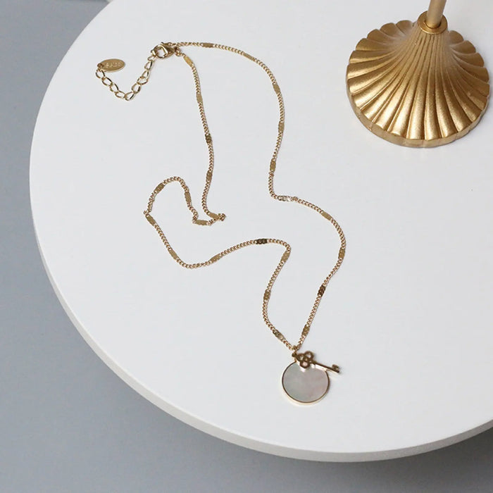 Mother Of Pearl Key Necklace - Pantsnsox