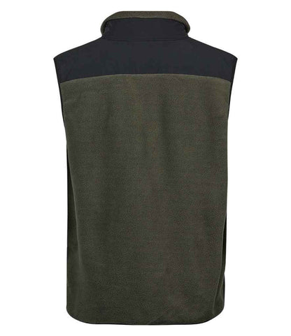 Tee Jays Mountain Fleece Bodywarmer | Deep Green/Black - Eg Clothing UK