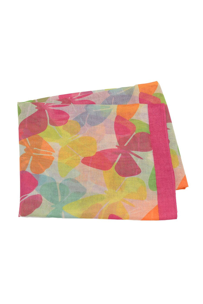 Multi Bright Butterfly Scarf 180x70