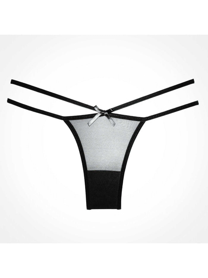 Naughty Vanilla Panty, Deliciously cheeky sheer panty with dainty hip-hugging bands - Panty