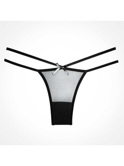 Naughty Vanilla Panty, Deliciously cheeky sheer panty with dainty hip-hugging bands - Panty