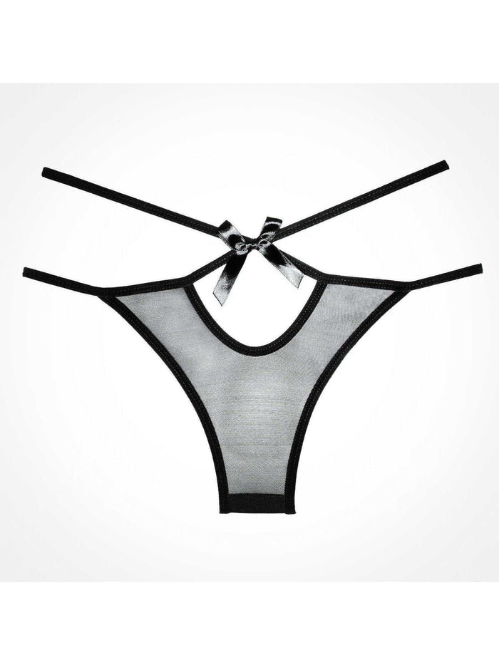Naughty Vanilla Panty, Deliciously cheeky sheer panty with dainty hip-hugging bands - Panty