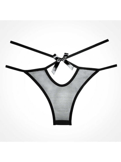 Naughty Vanilla Panty, Deliciously cheeky sheer panty with dainty hip-hugging bands - Panty