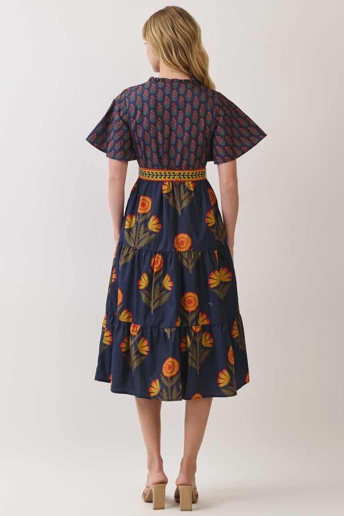 Navy Nora Midi Dress