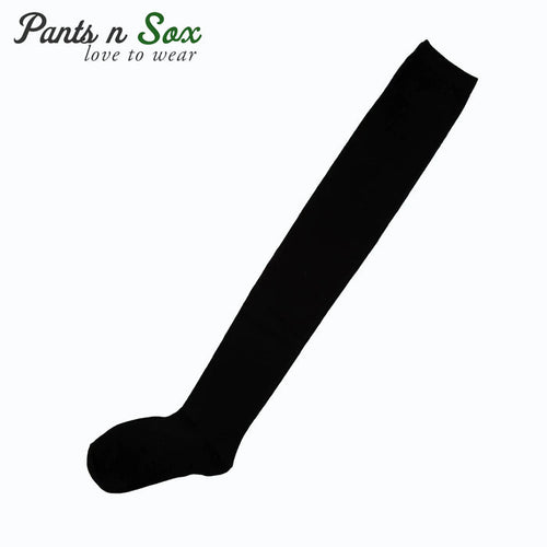 New Womens Ladies Cotton Socks Black Hot Pink Thigh High Socks Size 2-8 - Pantsnsox