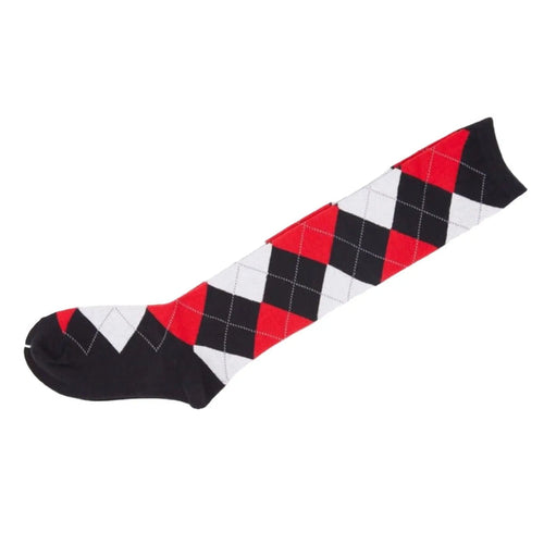 New Womens Size 2-8 Check Diamond Knee High Socks Argyle Pattern AU Stock Party - Pantsnsox