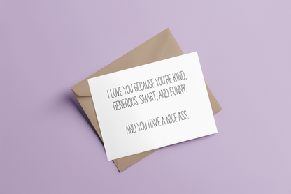 Nice Ass Card Funny Love Card
