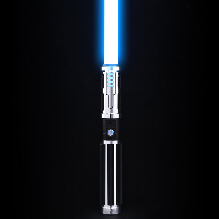 Nightpulse black and silver saber with electric blue accents