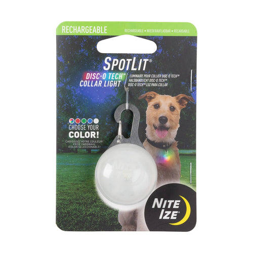 Nite Ize Spotlit Rechargeable Collar Light - Disc-O Tech - Dog.Dog.Cat.