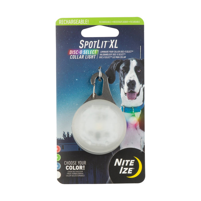 Nite Ize SpotLit XL Rechargeable Collar Light-Disc-O Select - Dog.Dog.Cat.