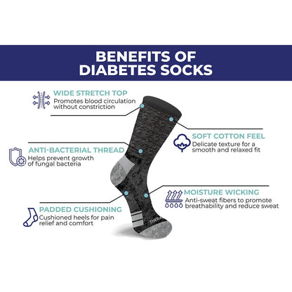Non-Binding Loose Fit Cotton Diabetic Crew Socks (2 Pairs) - Assorted Colors
