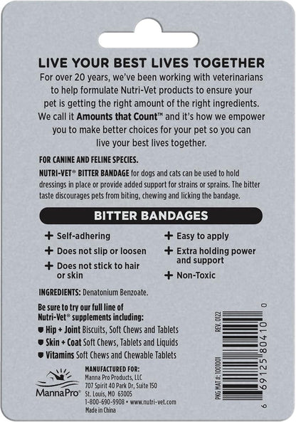 Nutri-Vet 2" Bitter Bandage Dog-1 ct. - Dog.Dog.Cat.
