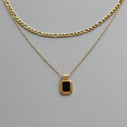 Obsidian Pendant with Double Trace Necklace Crushes.