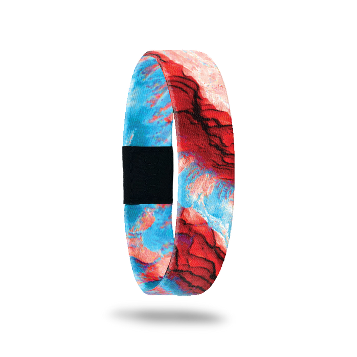 Product photo of the outside of one step at a time. It is an aerial of photoshopped image of Mars that is dark red and light blue.