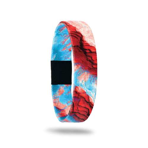 Product photo of the outside of one step at a time. It is an aerial of photoshopped image of Mars that is dark red and light blue.