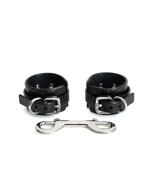 Ora Leather Handcuffs Black & Gold