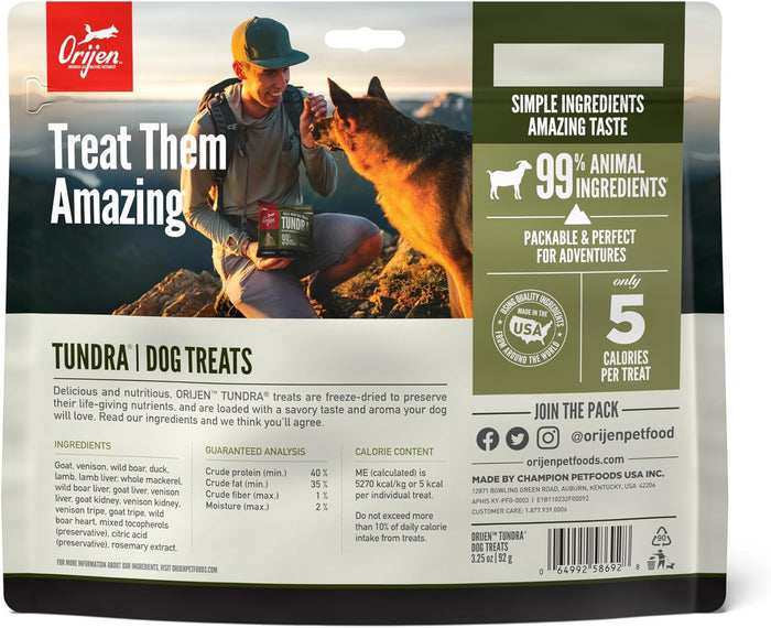 Orijen Freeze Dried Dog Treat-Tundra : 3.25 oz - Dog.Dog.Cat.