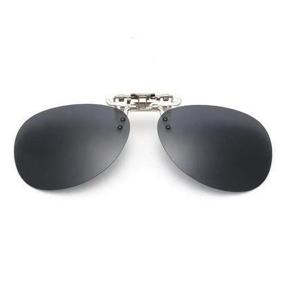 Oval Clip On Flip Up Sunglasses Lenses for Prescription Glasses - Sleek UV Protection Classic Style Pantsnsox