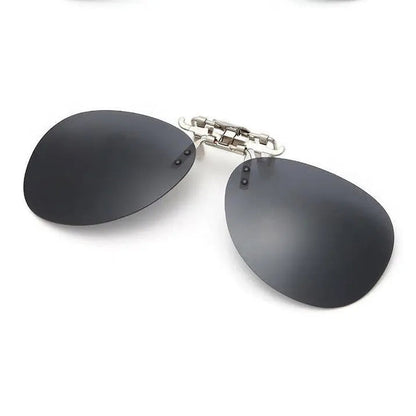 Oval Clip On Flip Up Sunglasses Lenses for Prescription Glasses - Sleek UV Protection Classic Style Pantsnsox