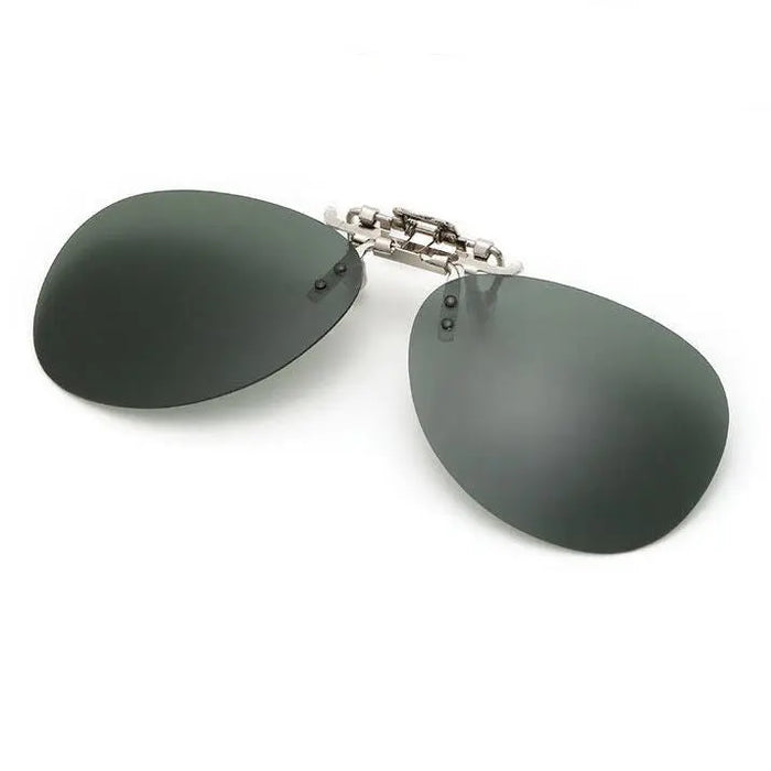 Oval Clip On Flip Up Sunglasses Lenses for Prescription Glasses - Sleek UV Protection Classic Style Pantsnsox