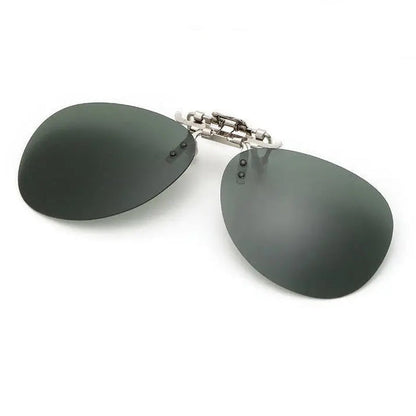 Oval Clip On Flip Up Sunglasses Lenses for Prescription Glasses - Sleek UV Protection Classic Style Pantsnsox
