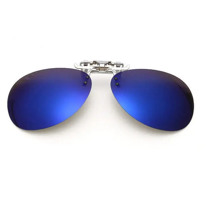 Oval Clip On Flip Up Sunglasses Lenses for Prescription Glasses - Sleek UV Protection Classic Style Pantsnsox