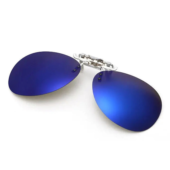 Oval Clip On Flip Up Sunglasses Lenses for Prescription Glasses - Sleek UV Protection Classic Style Pantsnsox