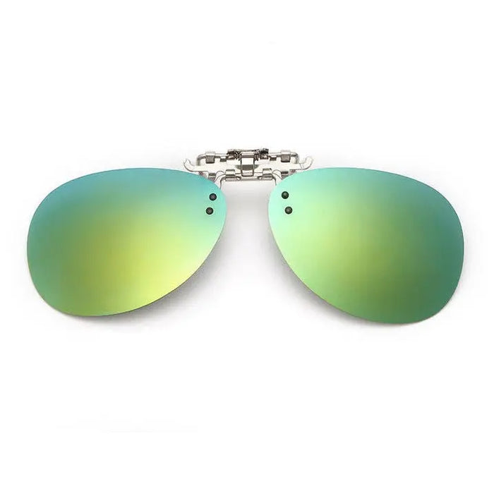 Oval Clip On Flip Up Sunglasses Lenses for Prescription Glasses - Sleek UV Protection Classic Style Pantsnsox