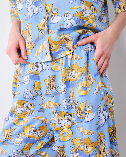 Palm Royale Pooches - Eco Satin Wildest Dreams Set - Cerulean Splash - Printfresh
